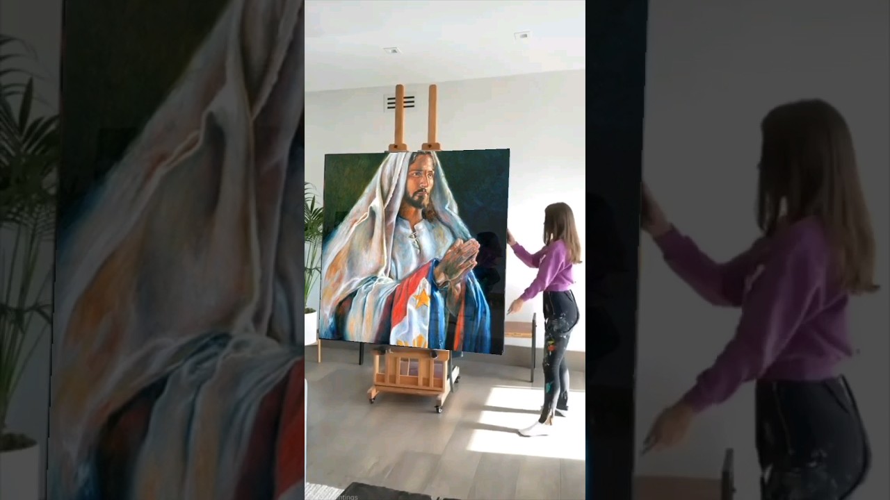 Beautiful Artwork Painting of Jesus Christ | Realistic Art of God #philippines #shorts